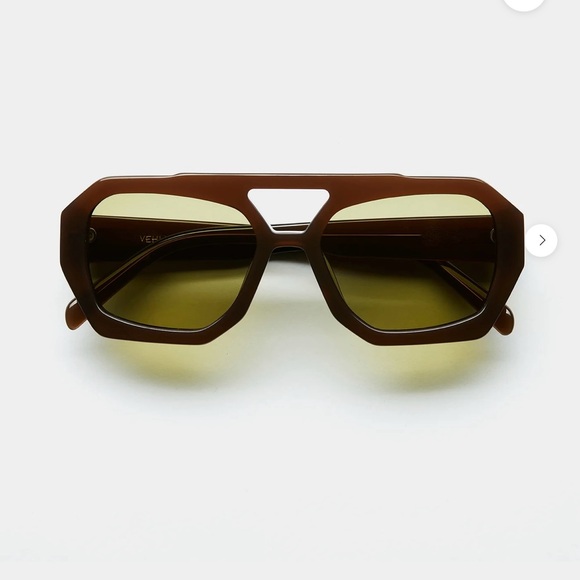 VEHLA Accessories - VEHLA Brown Frame Sunglasses with Olive Green Lenses